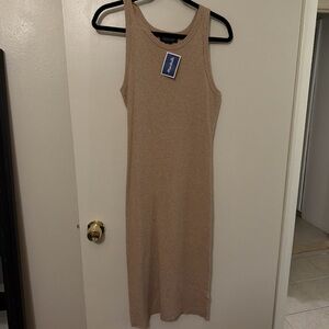 Rachel Zoe Beige Sleeveless Midi Dress